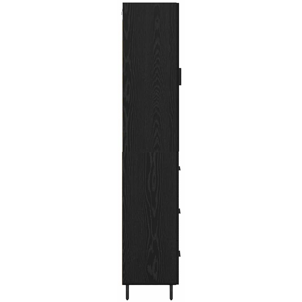vidaXL Single Door 3 Drawer Black Oak Highboard with Metal Legs Image 8