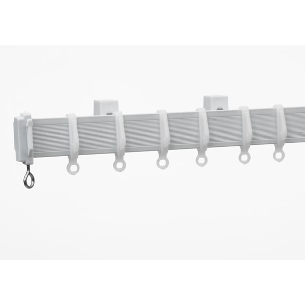 Wilko White Plastic Curtain Track 200 x 2.6cm Image