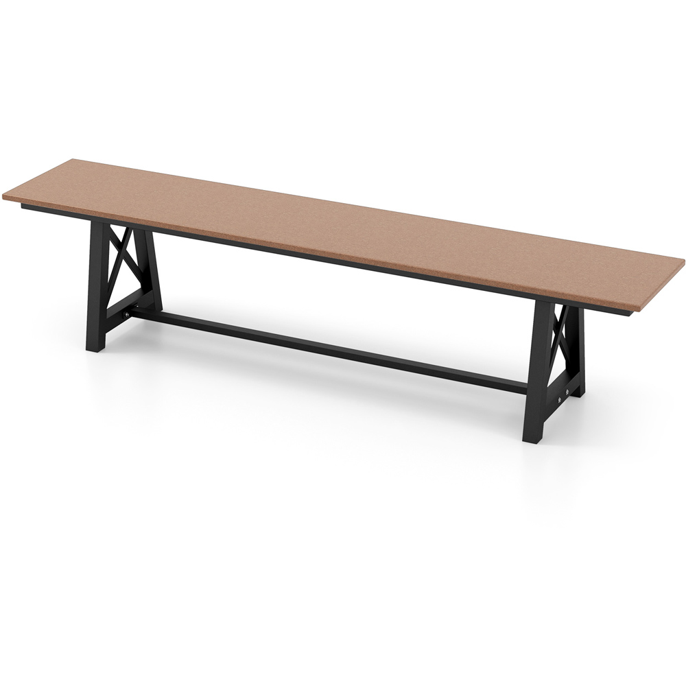 Costway 4 Seater Brown Garden Bench Image 2
