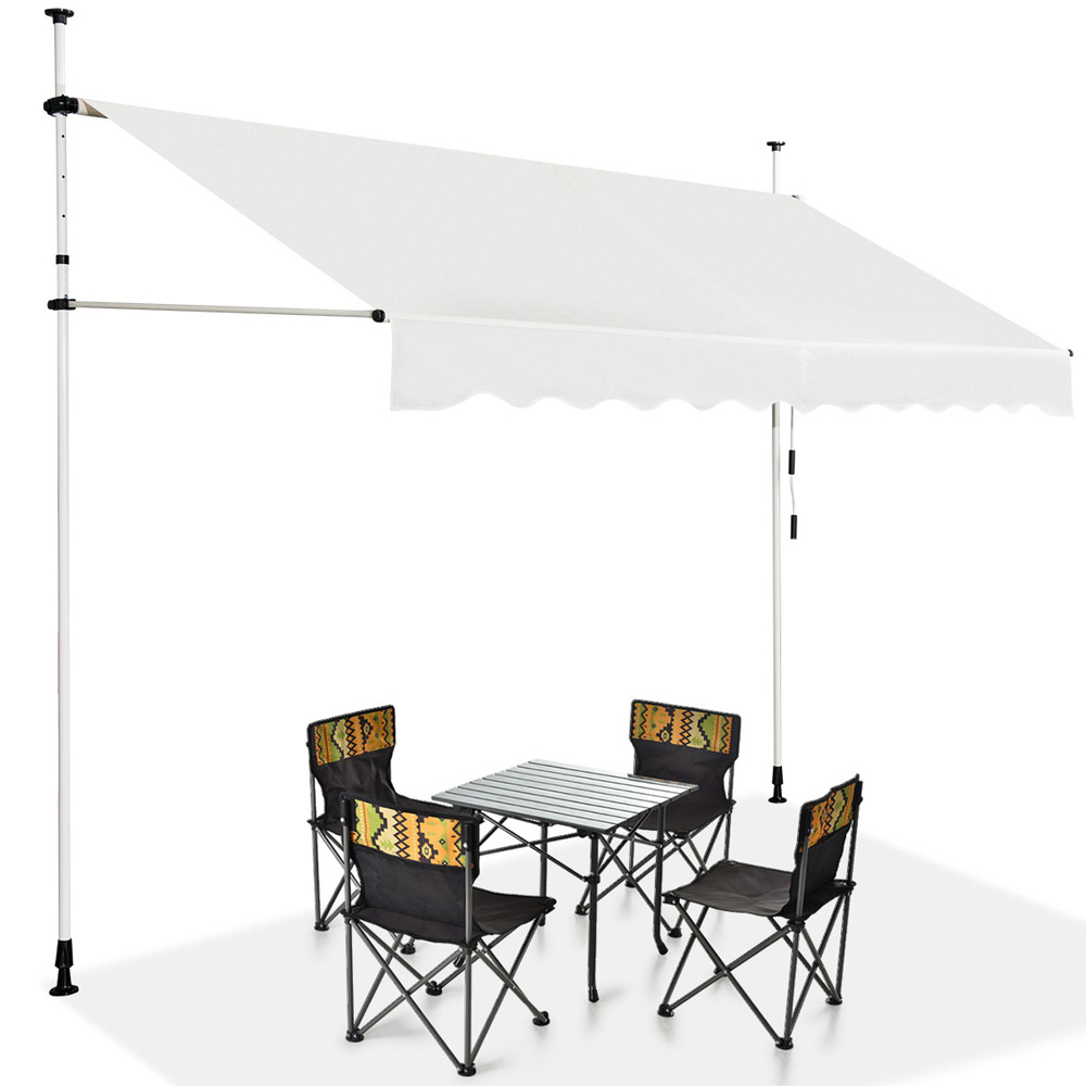 Costway Beige UV Resistant Waterproof Retractable Awning 3 x 1.8m Image 3