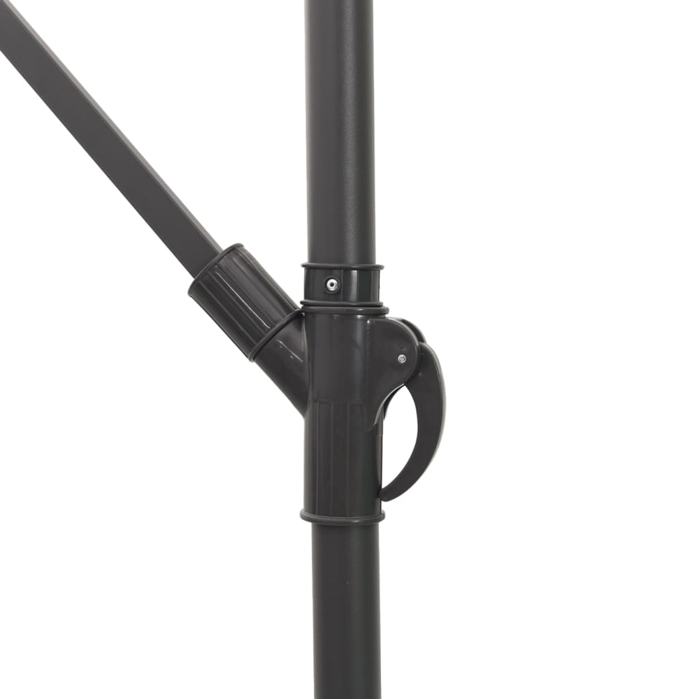 vidaXL White Straw Top Cantilever Parasol with Steel Pole 2.6m Image 6