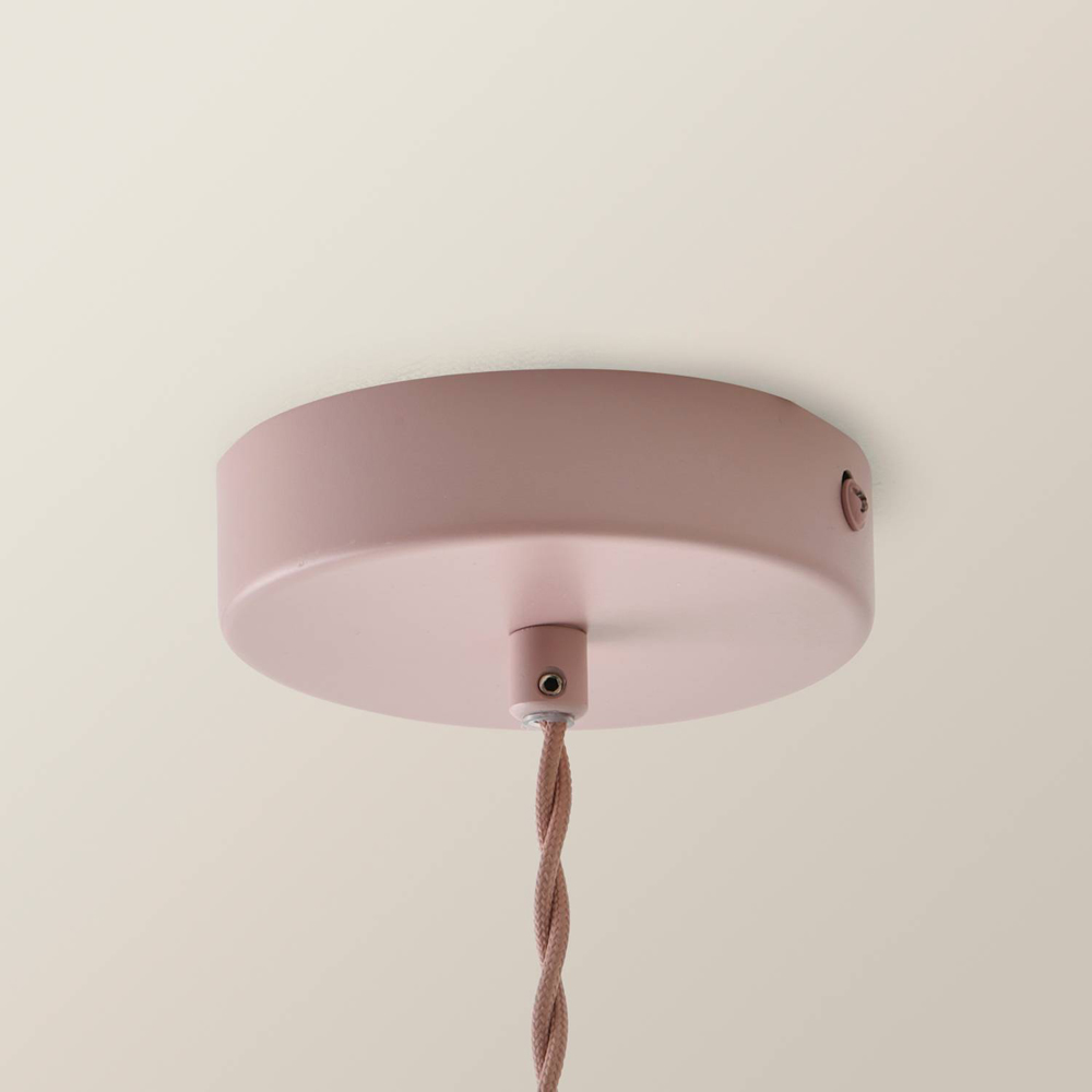 ValueLights Millie Rose Pink Scallop Shade Pendant Light with Bulb Image 3