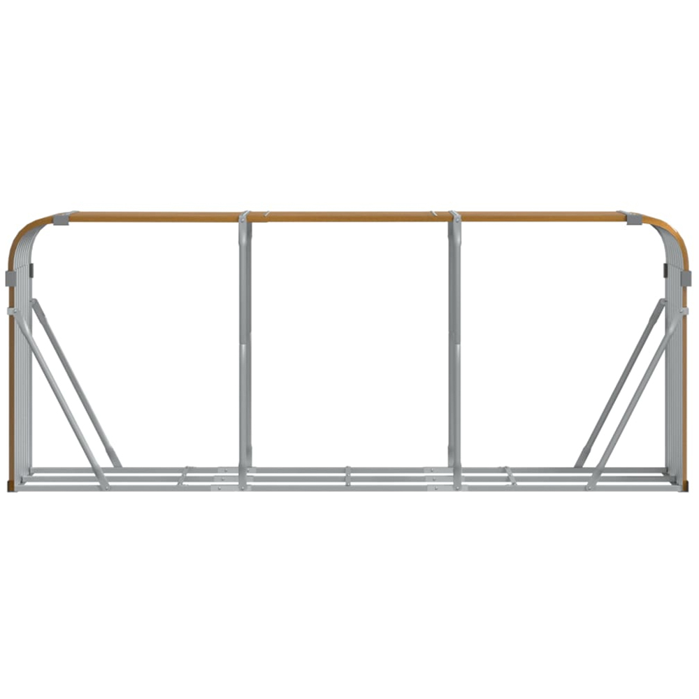 vidaXL Brown Galvanised Steel Firewood Log Holder 100 x 234 x 45cm Image 3