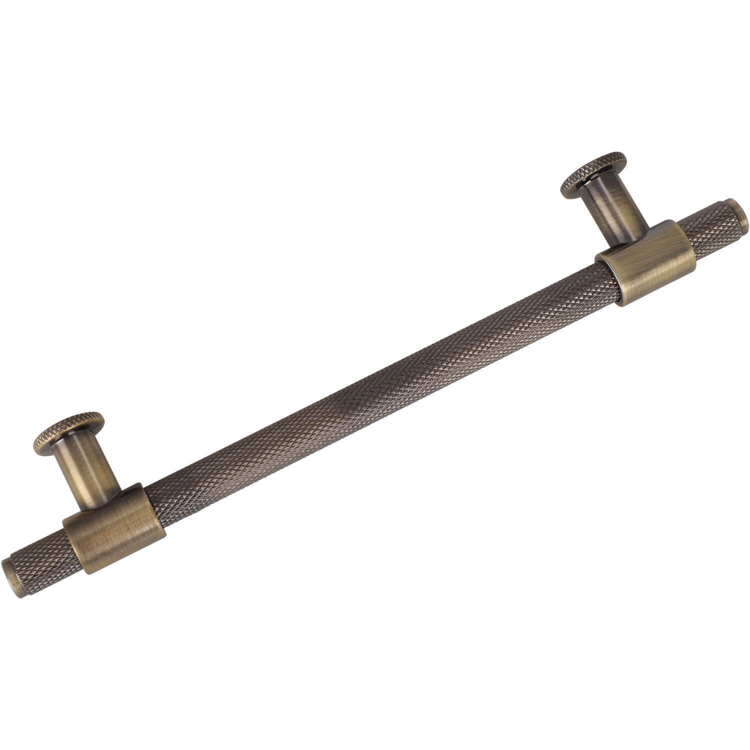 Pack of 2 Fulham Knurl T Bar Cabinet Handles Antique Brass 160 mm Image 2
