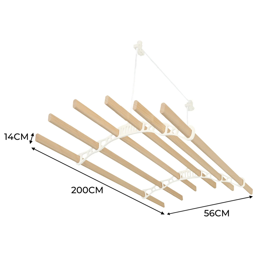 Monstershop Ivory Clothing Airer Ceiling Pulley 2m Image 6