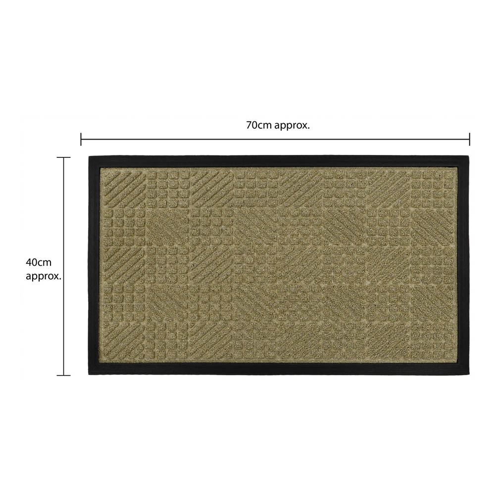 JVL Beige Firth Rubber Doormat 40 x 70cm Image 8