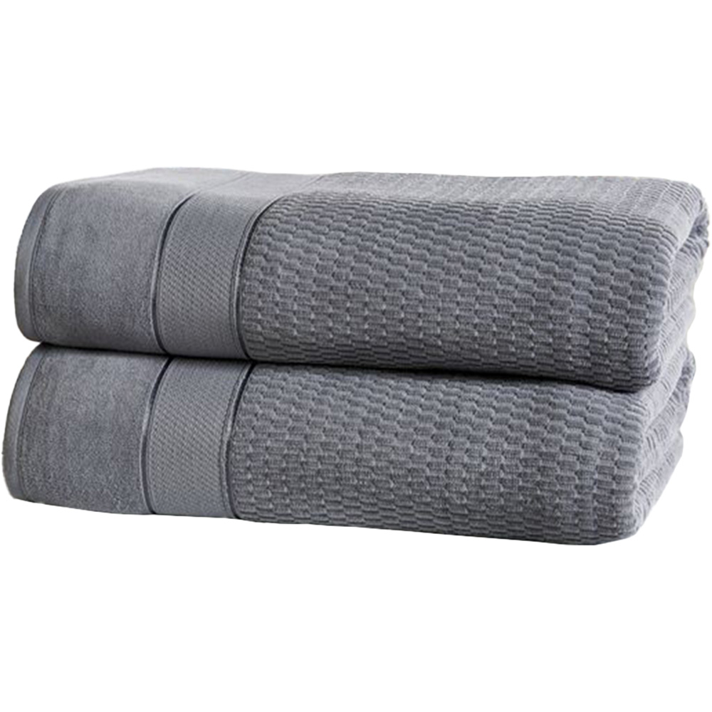Rapport Home Royal Velvet Pure Cotton Grey Bath Sheet Set of 2 Image 1