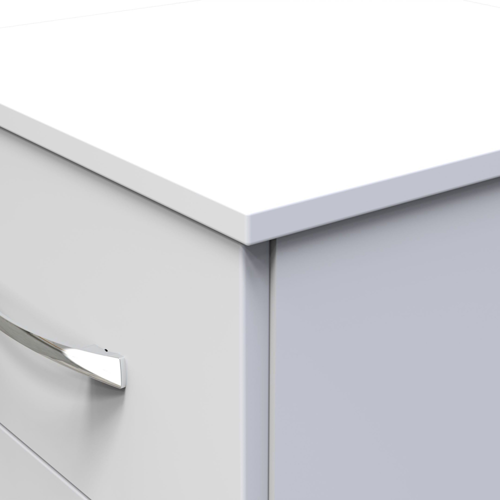 Crowndale Avon 2 Drawer White Matt Compact Bedside Cabinet Ready Assembled Image 5