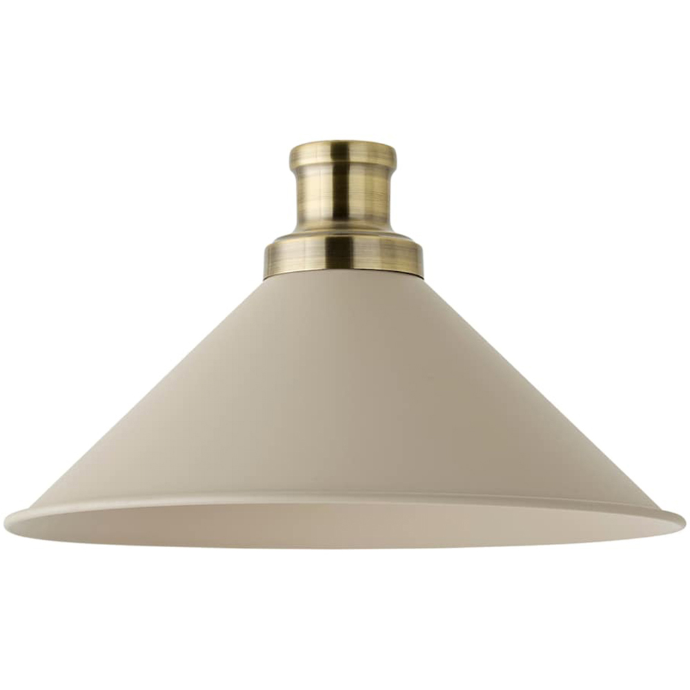 ValueLights Morgan Beige Tapered Metal Shade with Rolled Edge and Metallic Fitting Image 1