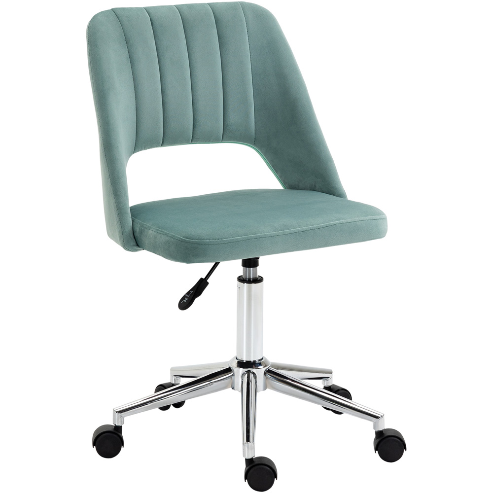 Portland Green Velvet Swivel Office Chair Image 2