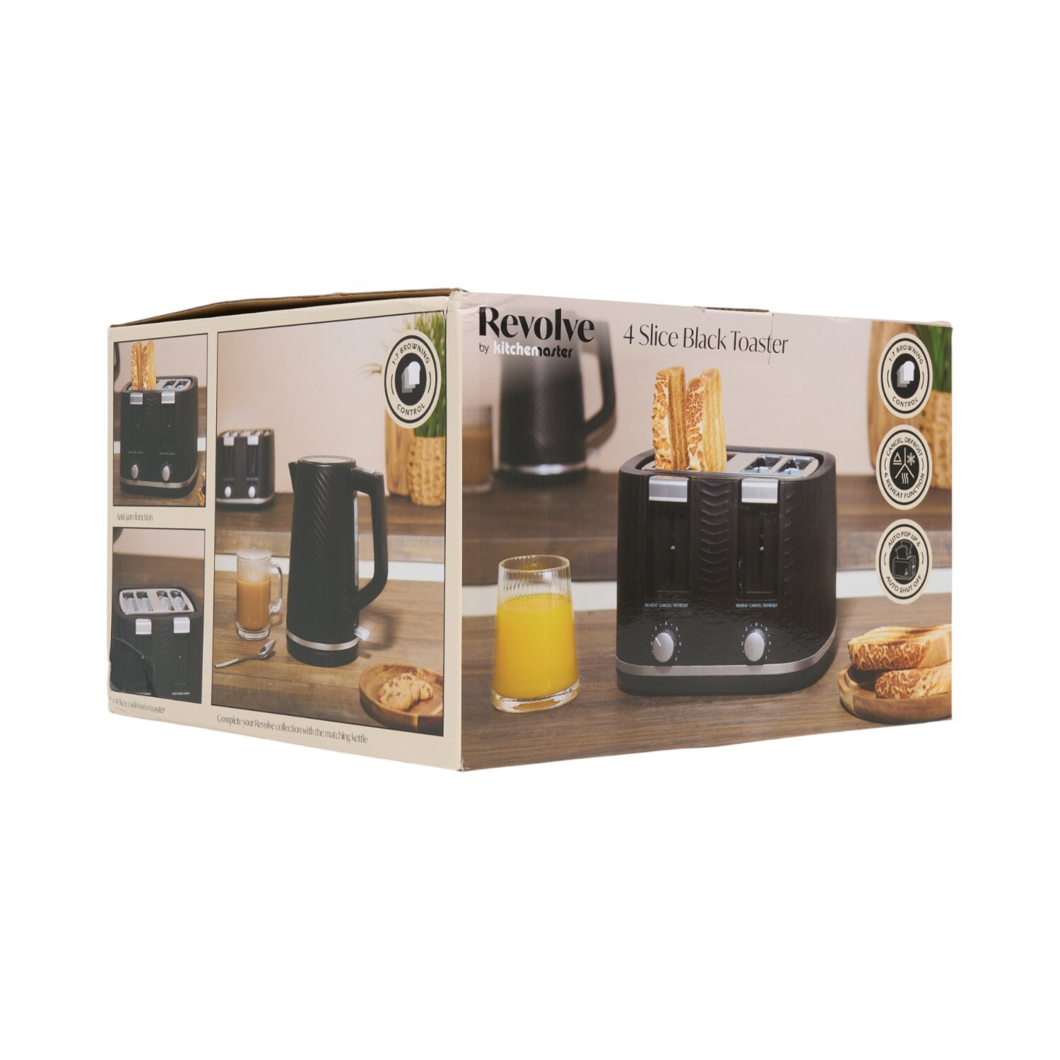 Revolve 4 Slot Toaster Black Image 2