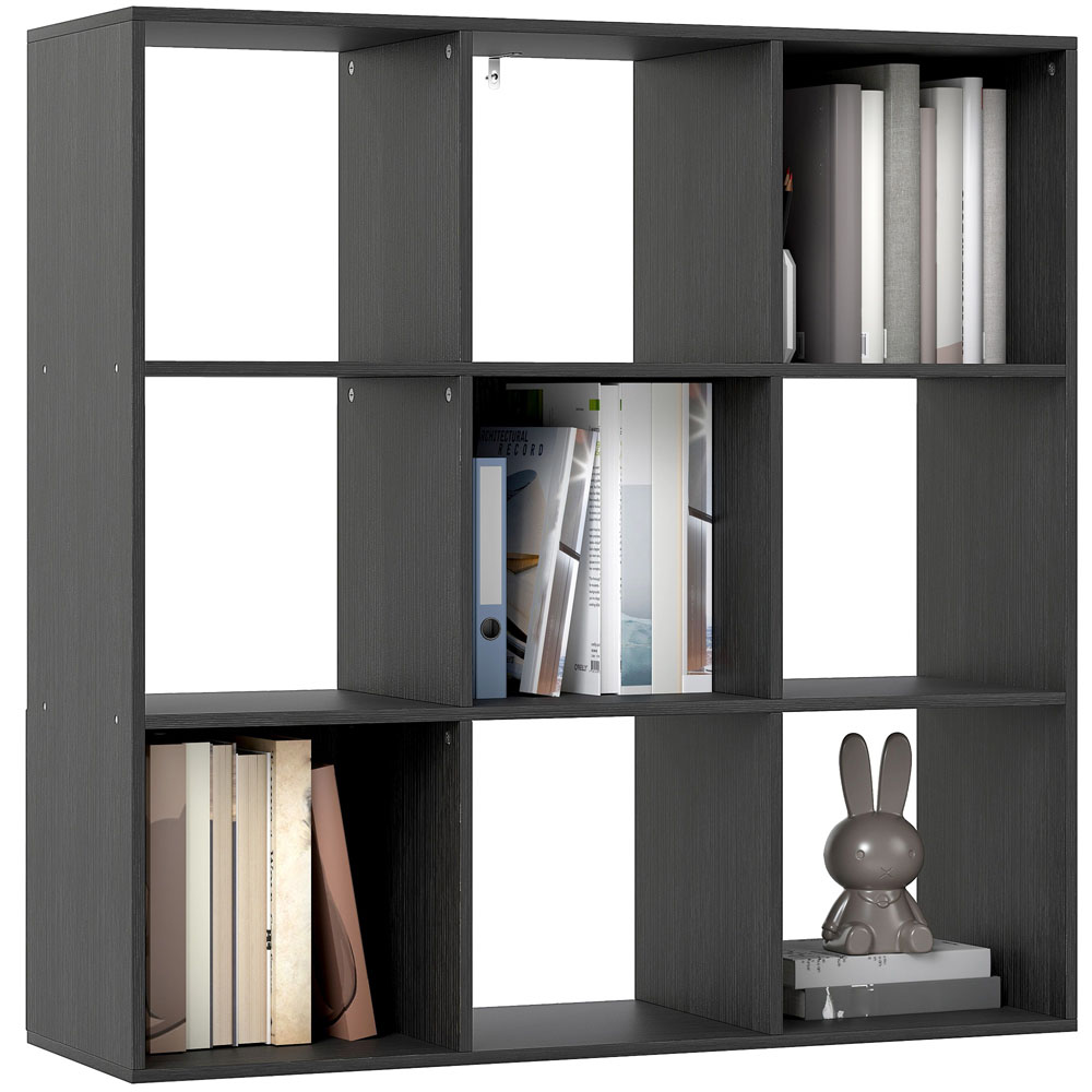 HOMCOM 9 Cube Black Storage Unit Image 2