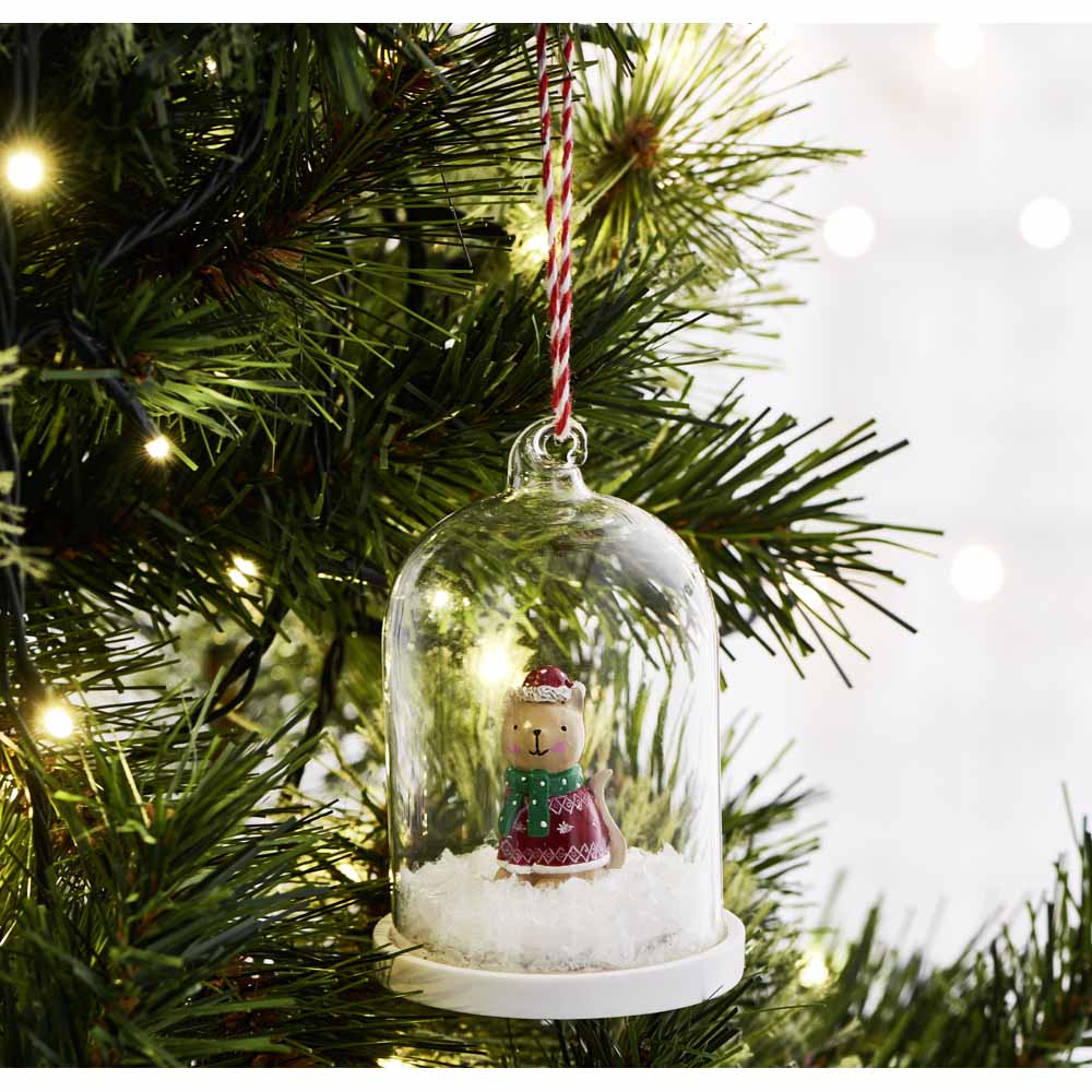 Wilko Alpine Home Encapsulated Cat Christmas Tree Decoration Image 2
