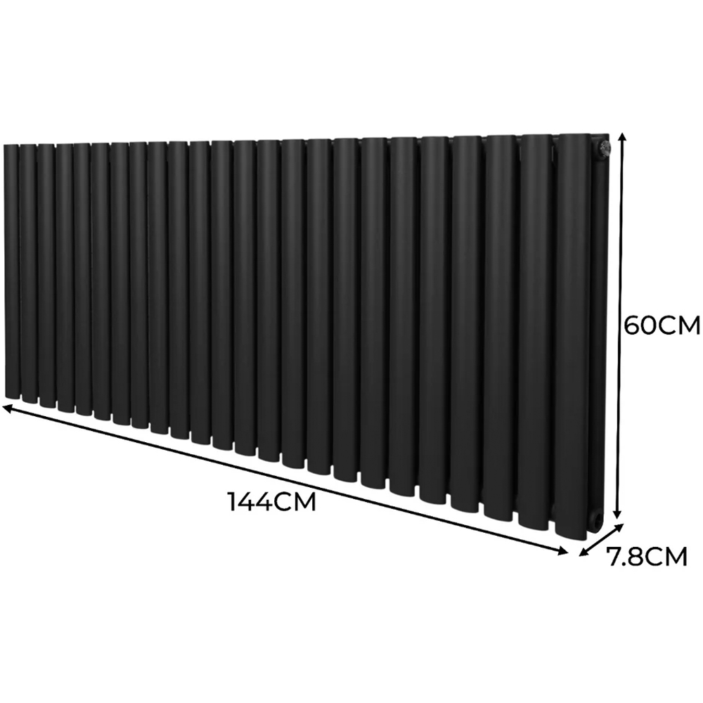 Monster Shop 6440BTU Black Oval Column Radiator 600 x 1440mm Image 6