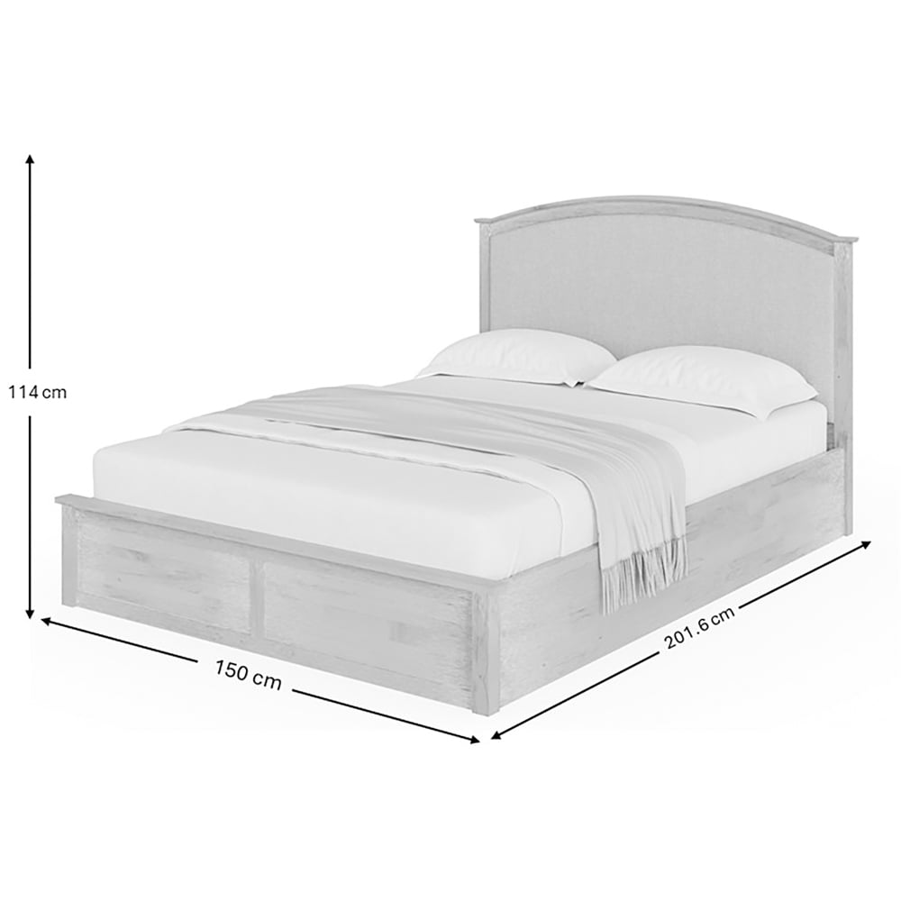 GFW Madrid Double Limed Oak Ottoman Bed Image 9