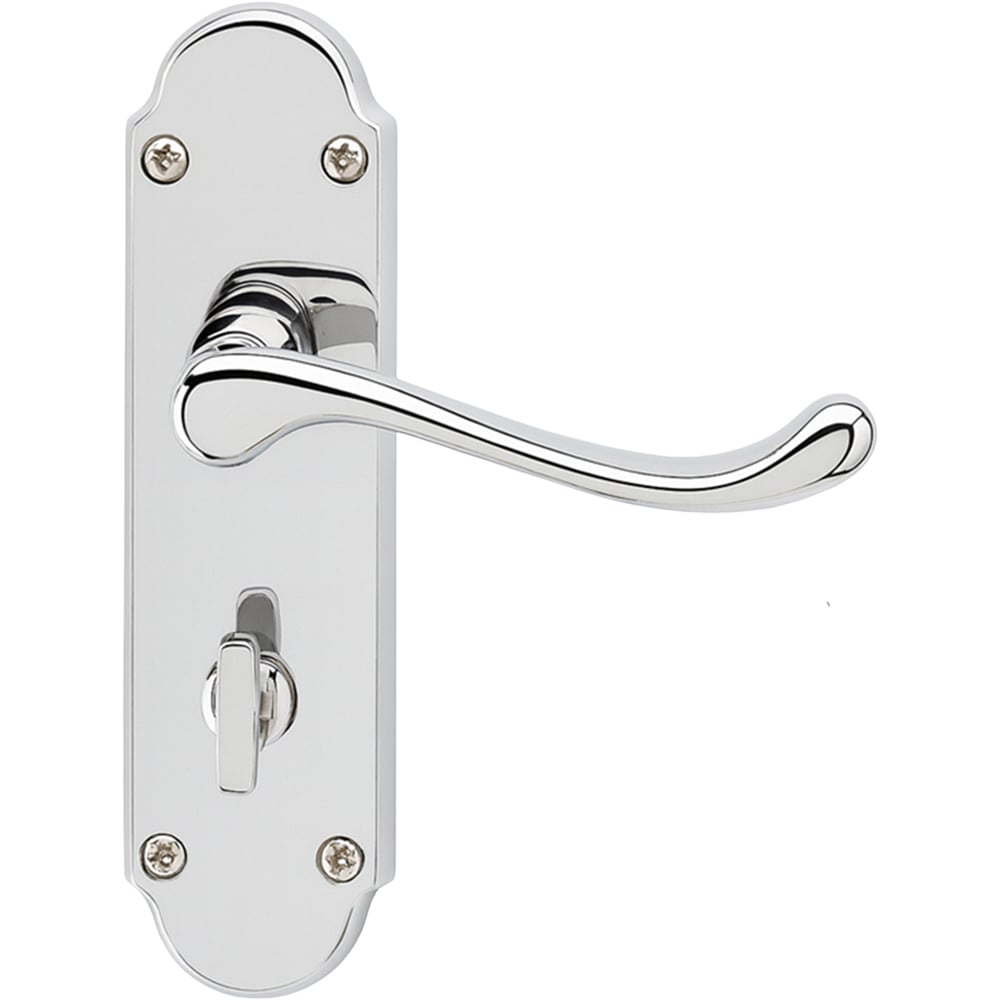 Golden Grace Epsom Polished Chrome Bathroom Handle with Mortise Lock Image 2