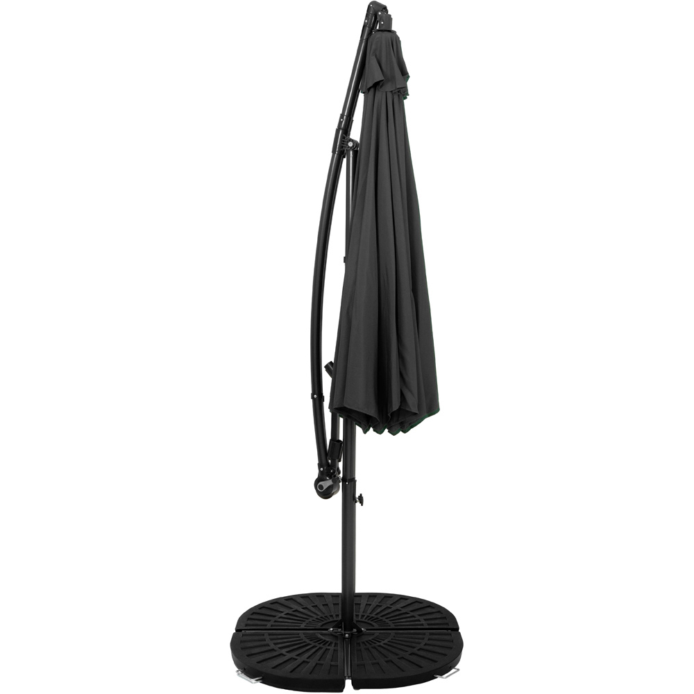 MonsterShop Grey Cantilever Parasol with Half Fan Base 3m Image 3