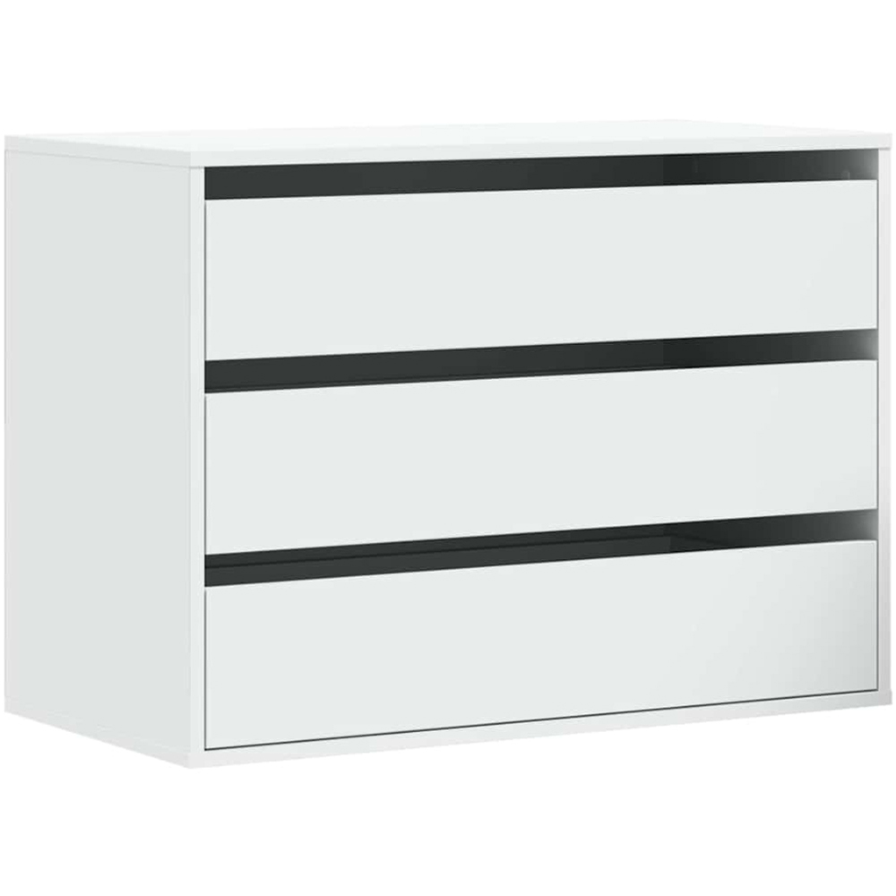vidaXL 3 Drawer White Wooden Chest of Drawers Image 2