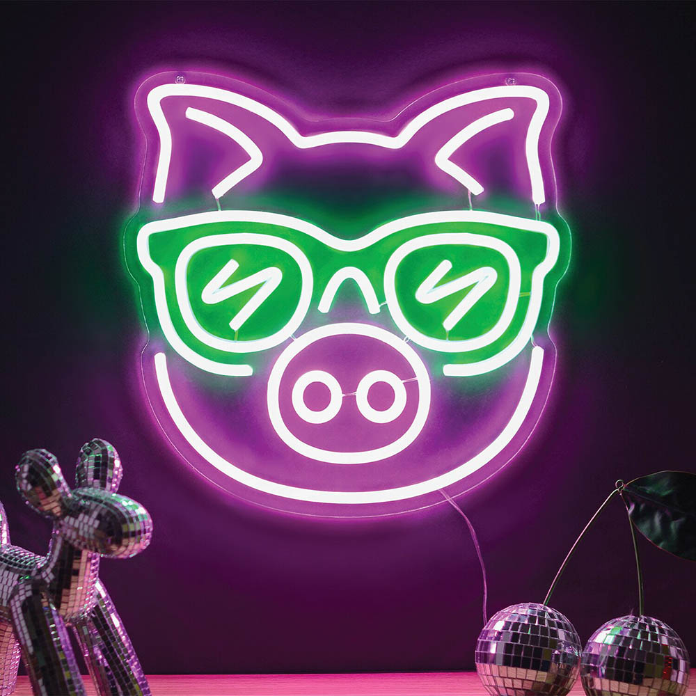 Pig Neon Sign - Pink Image 1
