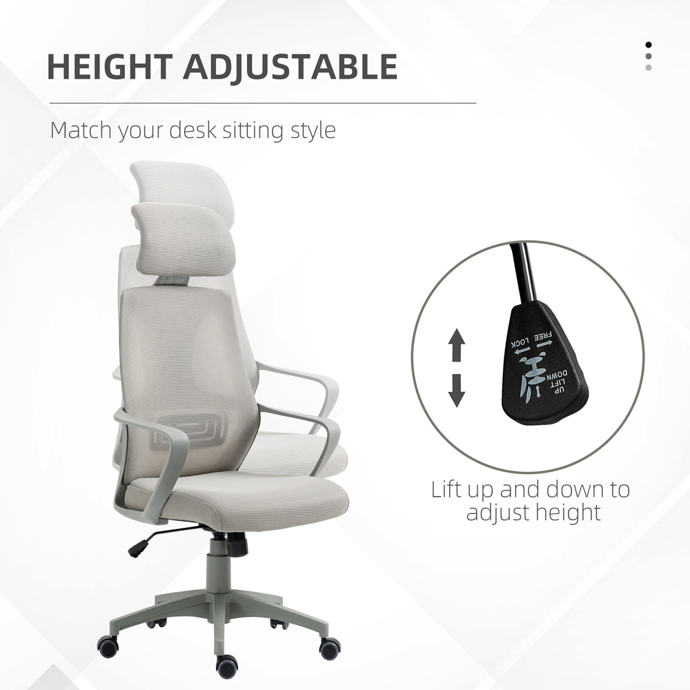 Portland Grey Mesh Swivel Office Chair Image 6