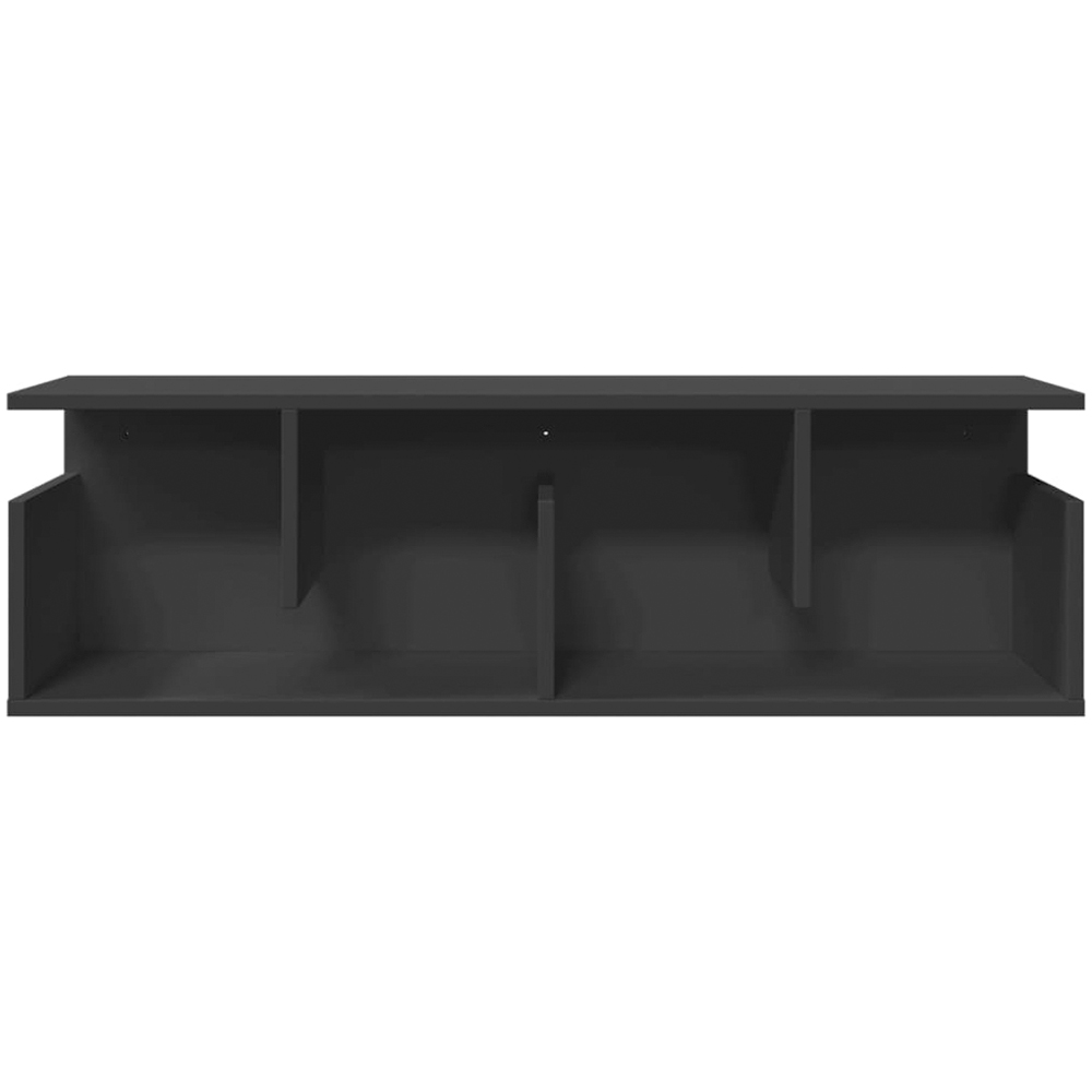 vidaXL 2 Shelf Black Wall Cabinet Image 3