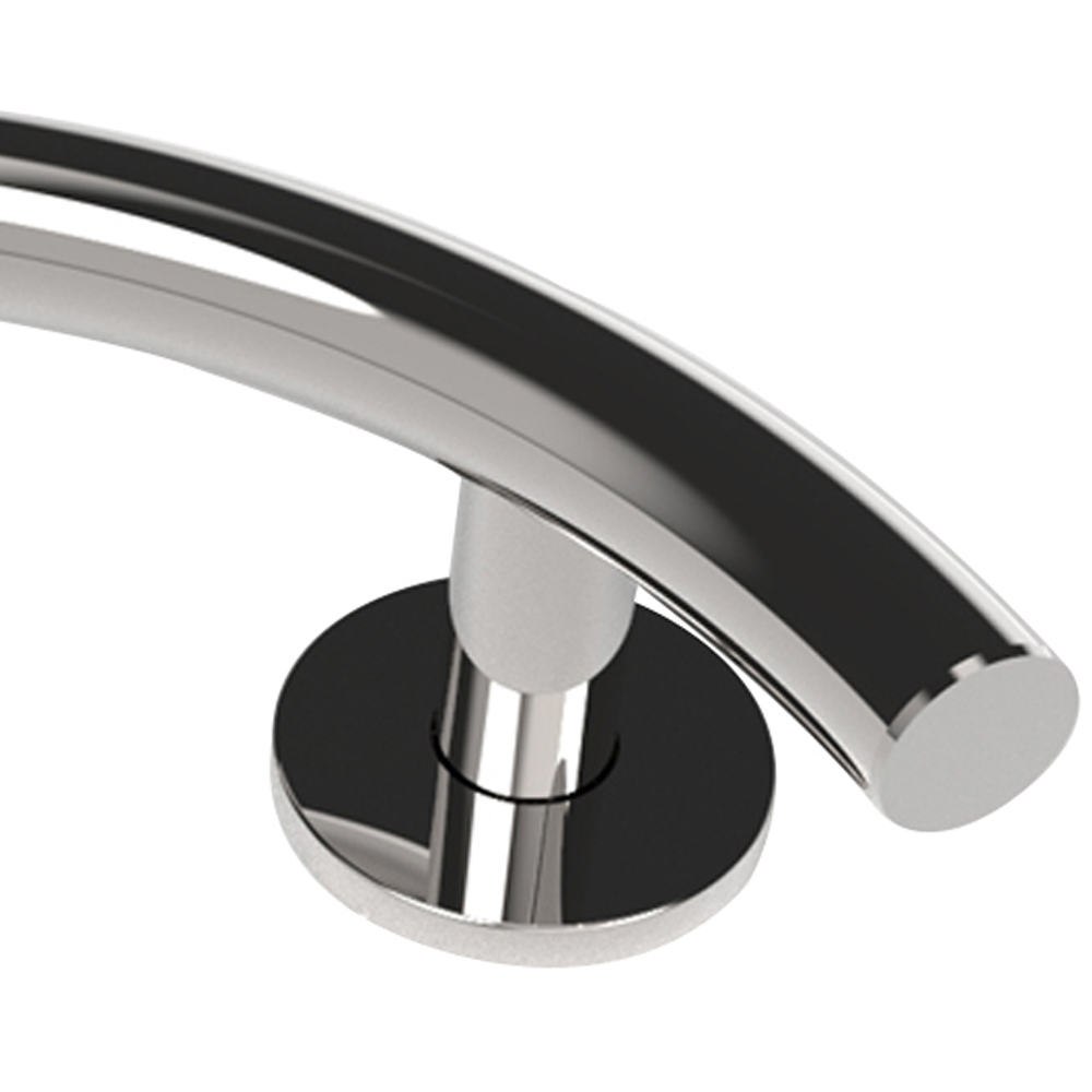 Fitzroy of London Luxury Polished Stainless Steel Curved Concealed Fixing Grab Rail 355mm Image 2
