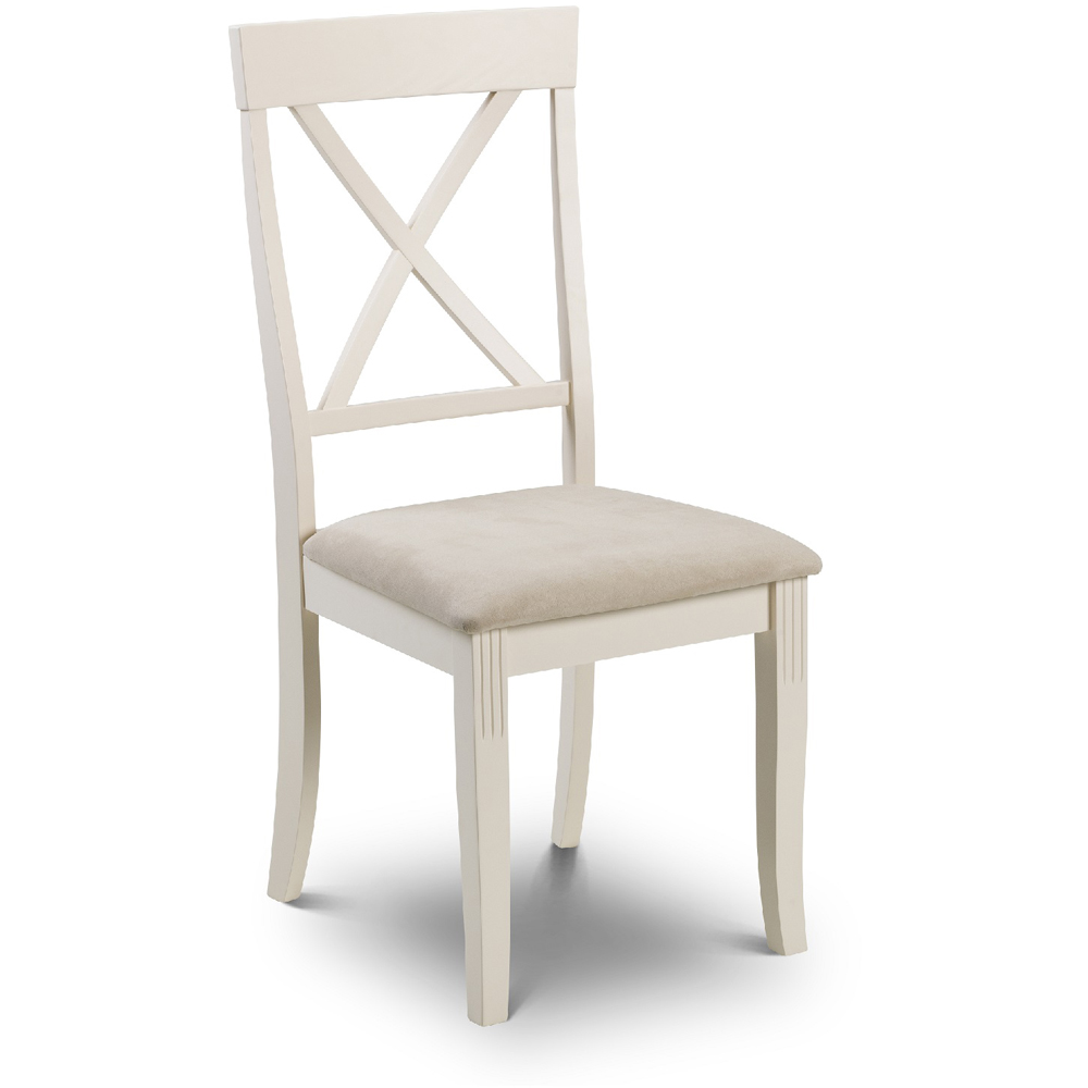 Julian Bowen Davenport Set of 2 Ivory Dining Chair Image 3