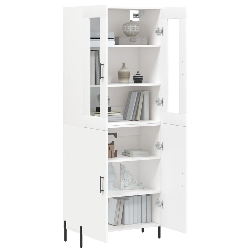 vidaXL 4 Door White Highboard Image 3