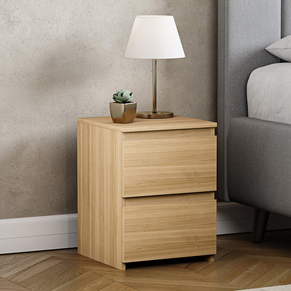 VIDA DESIGNS Denver 2 Drawer Pine Bedside Table Image 3