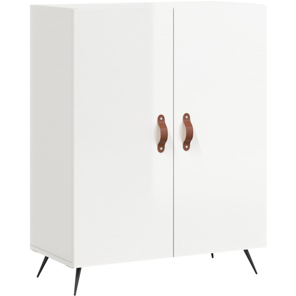 vidaXL 2 Door High Gloss White Sideboard Image 2