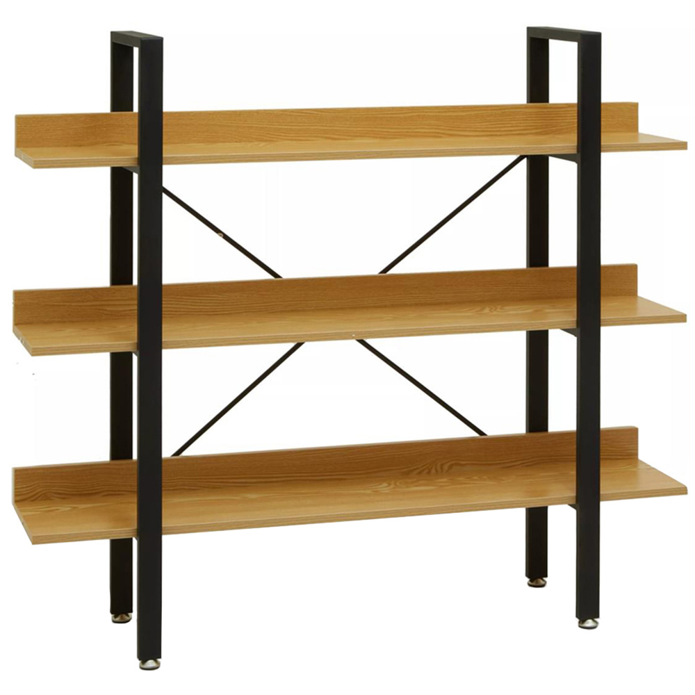 Premier Housewares Laxton 3 Shelf Light Yellow Bookshelf Image 2