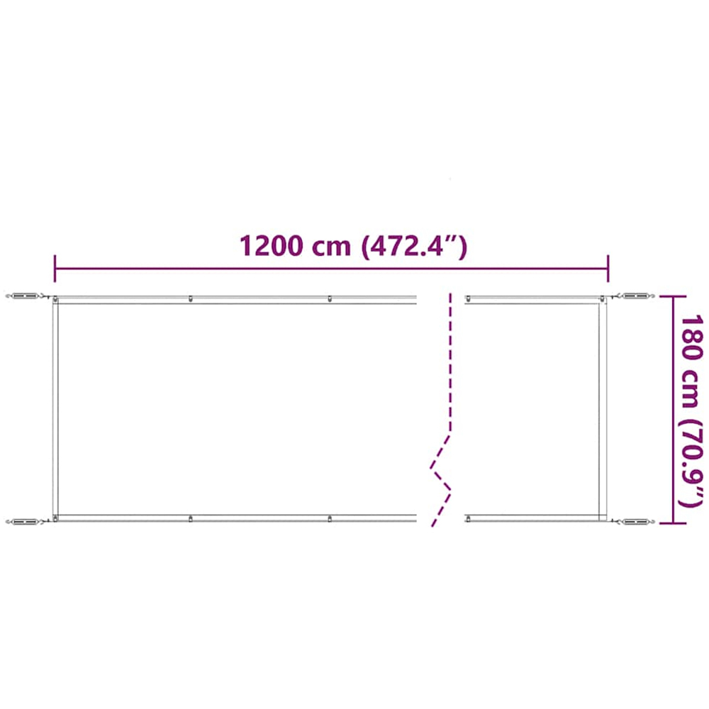 vidaXL White Oxford Fabric Vertical Awning 1.8 x 12m Image 6