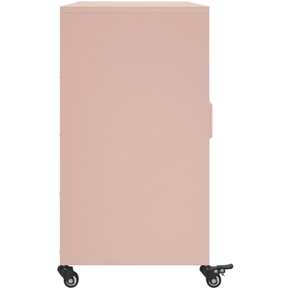 vidaXL 3 Door Pink Metal Sideboard Image 7