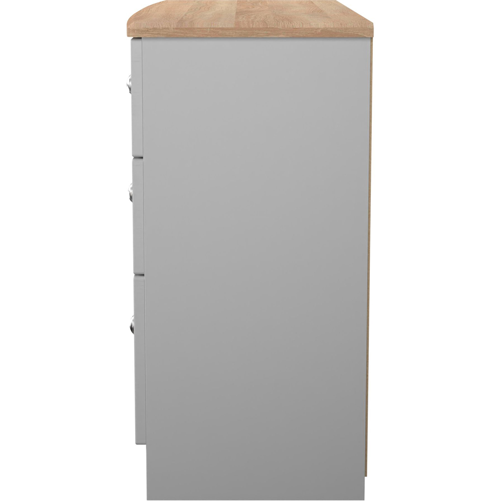 Crowndale Sussex 6 Drawer Grey Ash and Bardolino Oak Wide Chest of Drawers Ready Assembled Image 4