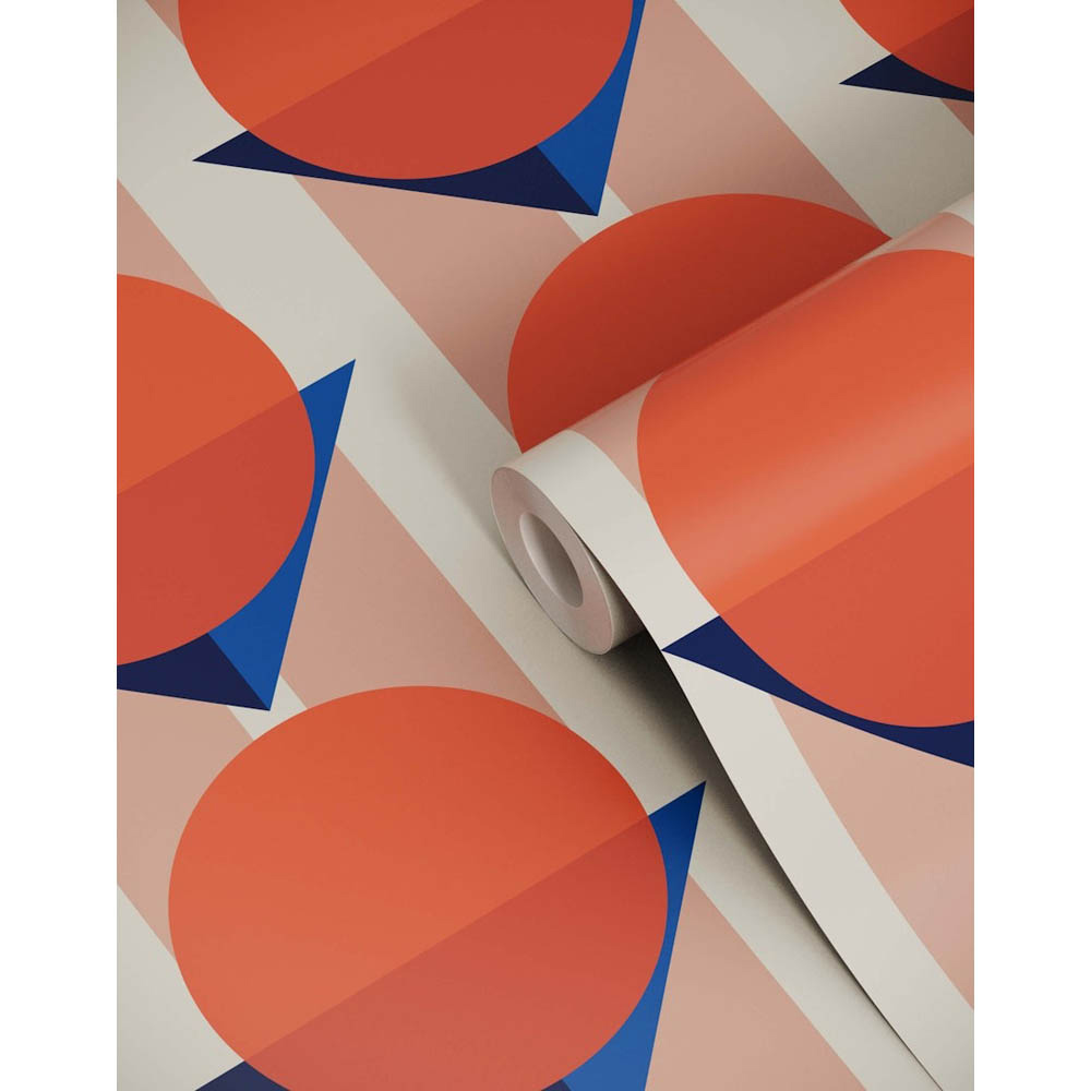 Bobbi Beck Eco Luxury Geometric Bauhaus Red Wallpaper Image 2