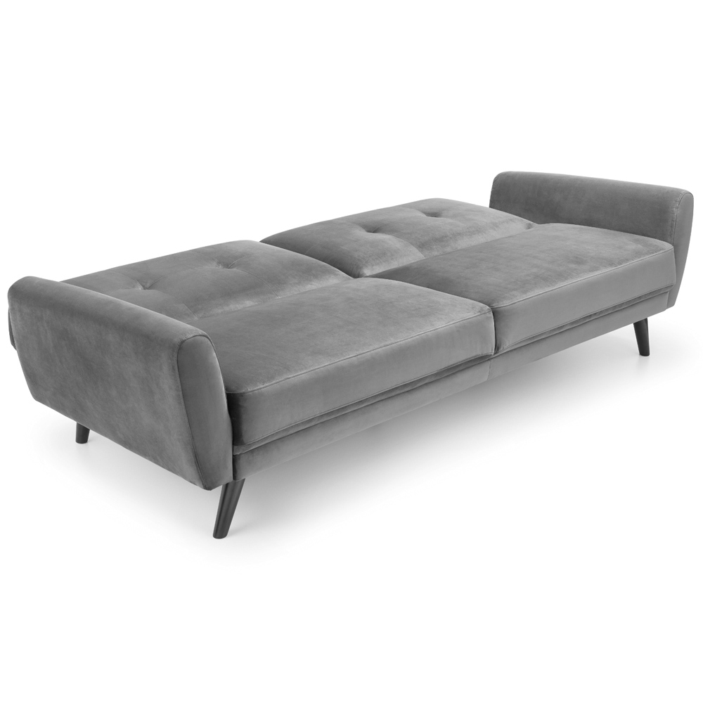 Julian Bowen Monza 2 Seater Dark Grey Velvet Sofa Bed Image 5