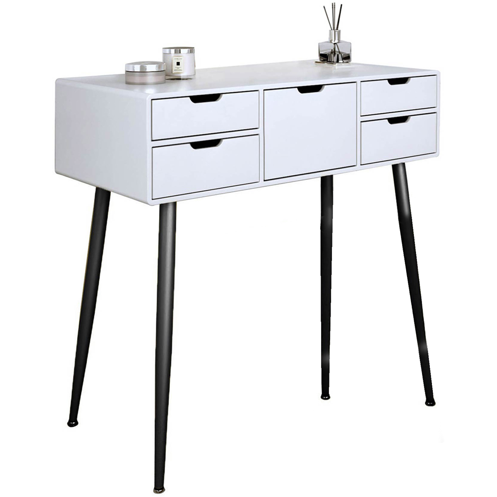 CARME Home Gabriella White and Black Dressing Table Image 2