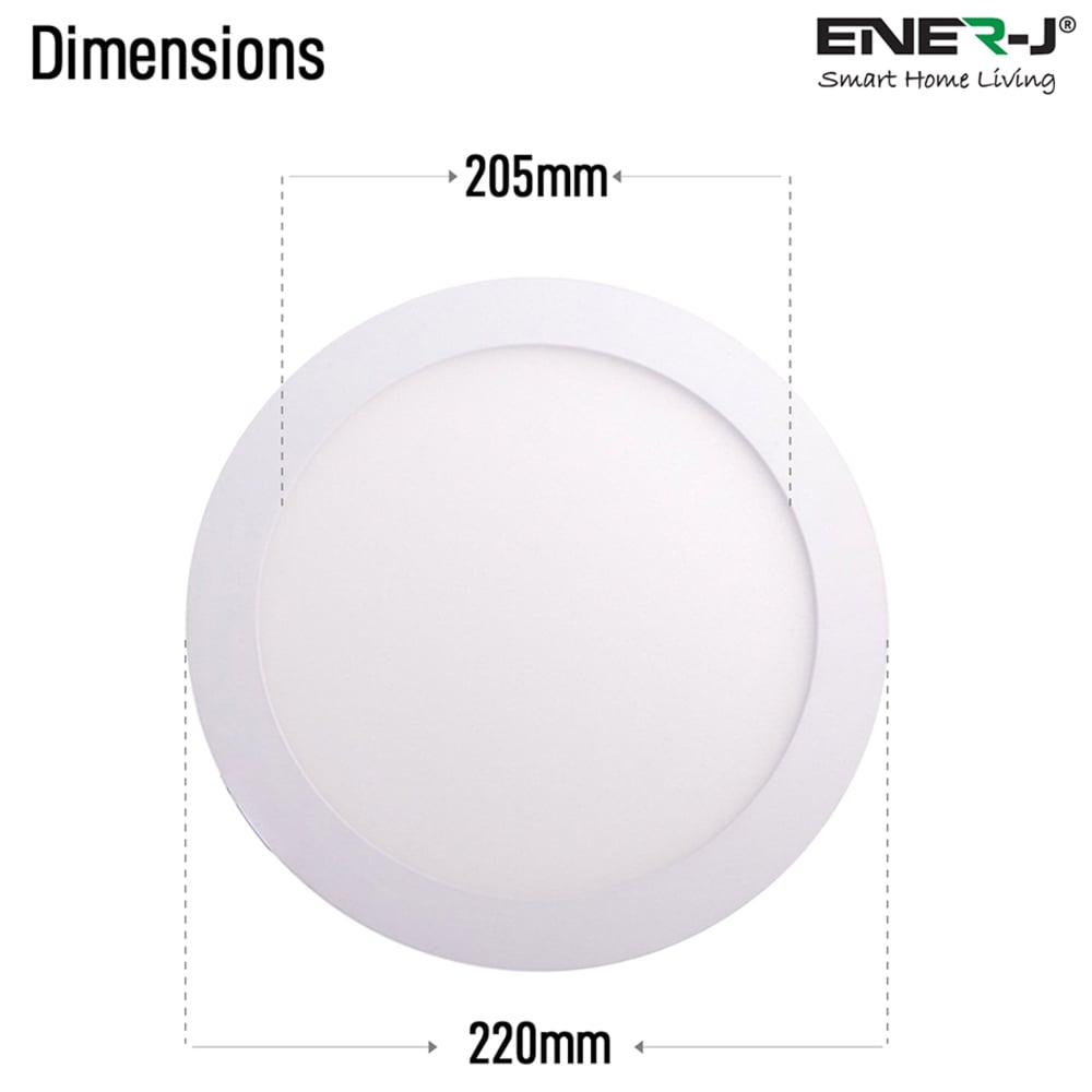 ENER-J 18W 4000K LED Panel Round Recessed Ceiling Downlight 4 Pack Image 6