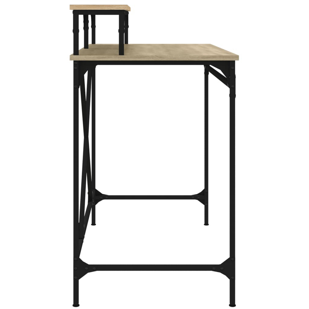 vidaXL Single Shelf Industrial Style Computer Desk Brown Image 5