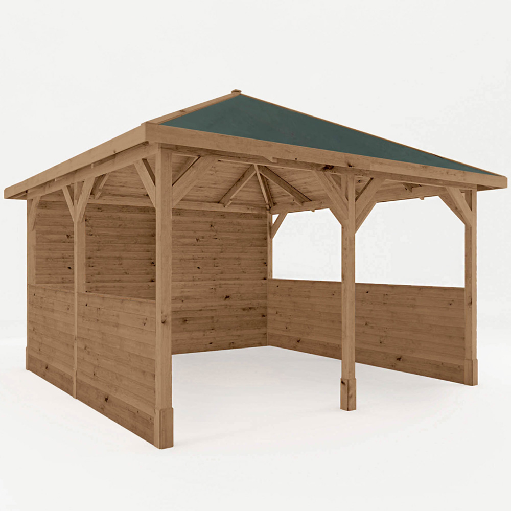 Mercia 4 x 4m Pressure Treated Traditional Gazebo with Side Panels Image 2