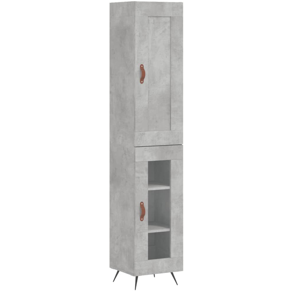 vidaXL 2 Door Concrete Grey Highboard Image 2