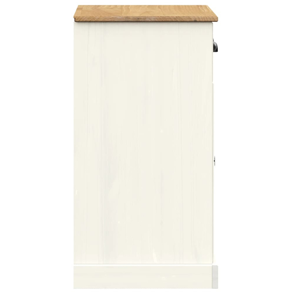 vidaXL 2 Door 2 Drawer White Solid Pine Wood Sideboard Image 6