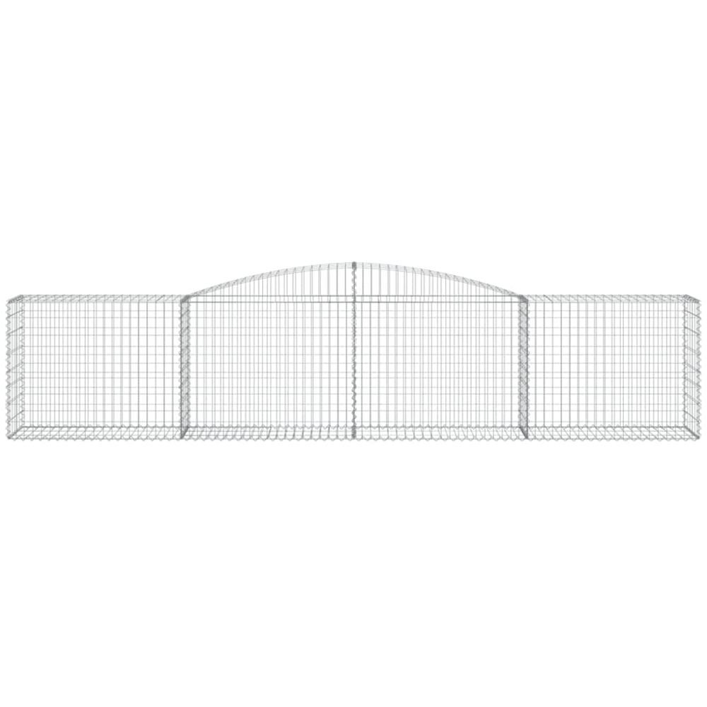 vidaXL Silver Galvanised Iron Arched Gabion Basket 400 x 50 x 80/100cm 7 Pack Image 2