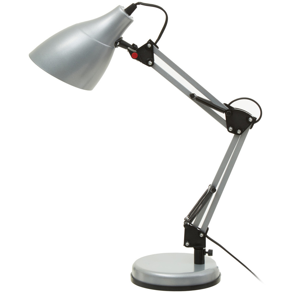 Premier Housewares Finley Silver Desk Lamp Image 1