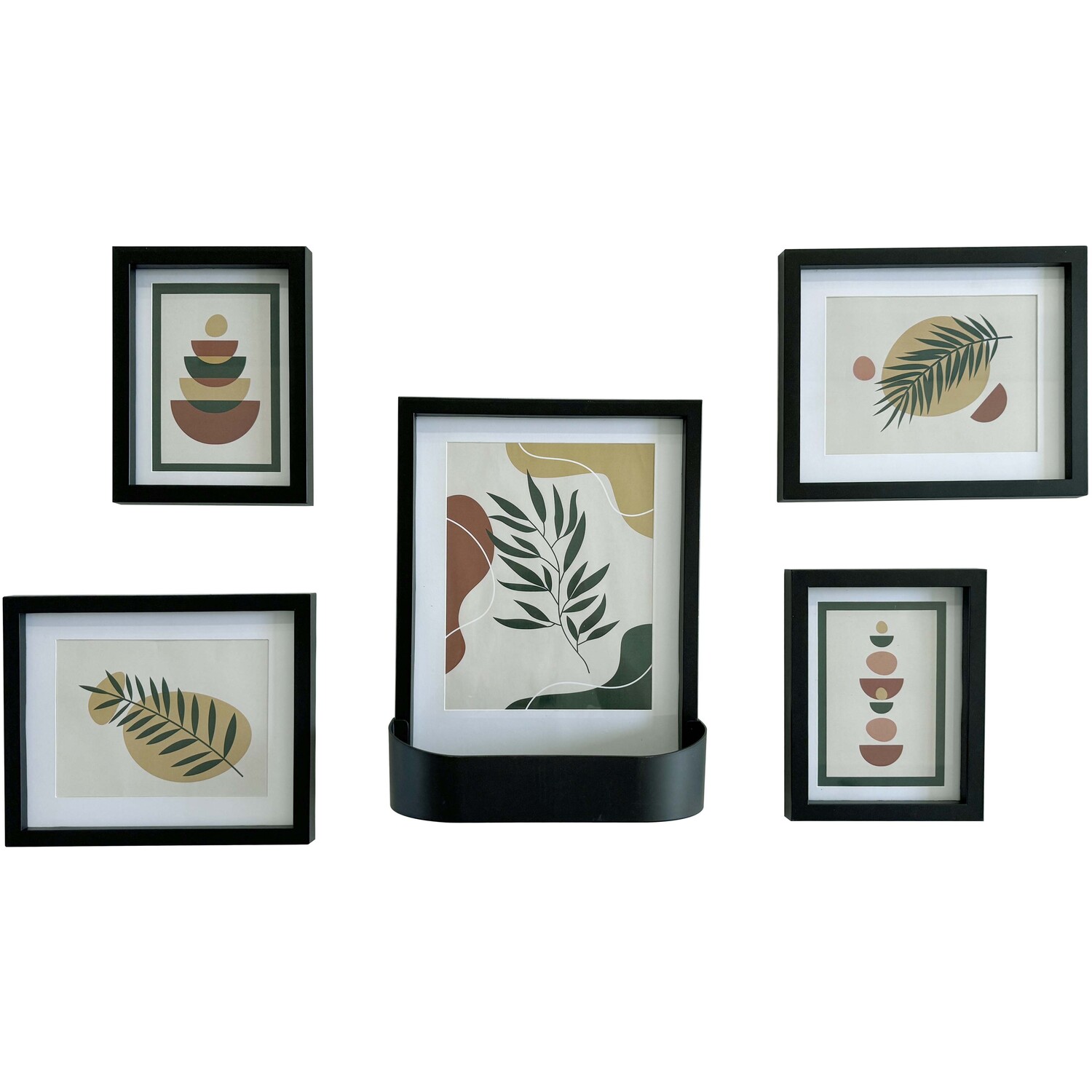 Set of 5 Frames with Shelf - Black Image 1