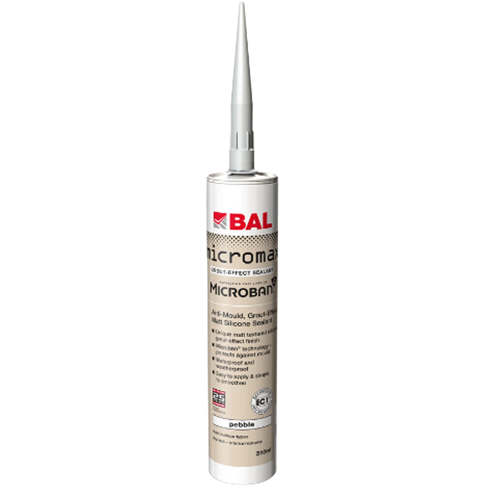 Go Bathrooms BAL Micromax3 Pebble Grout Effect Anti-Mould Sealant 310ml Image 1