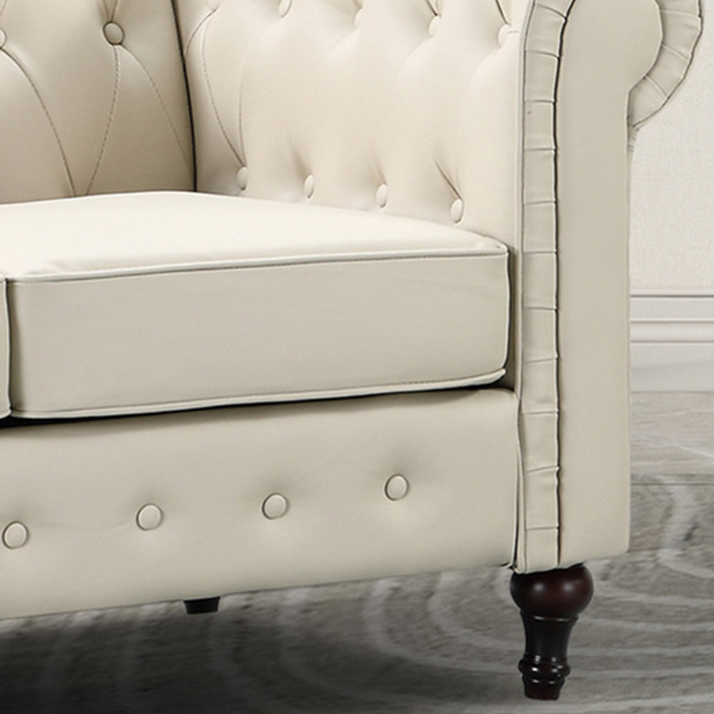 Richland 2 Seater Cream Leather Sofa Image 3
