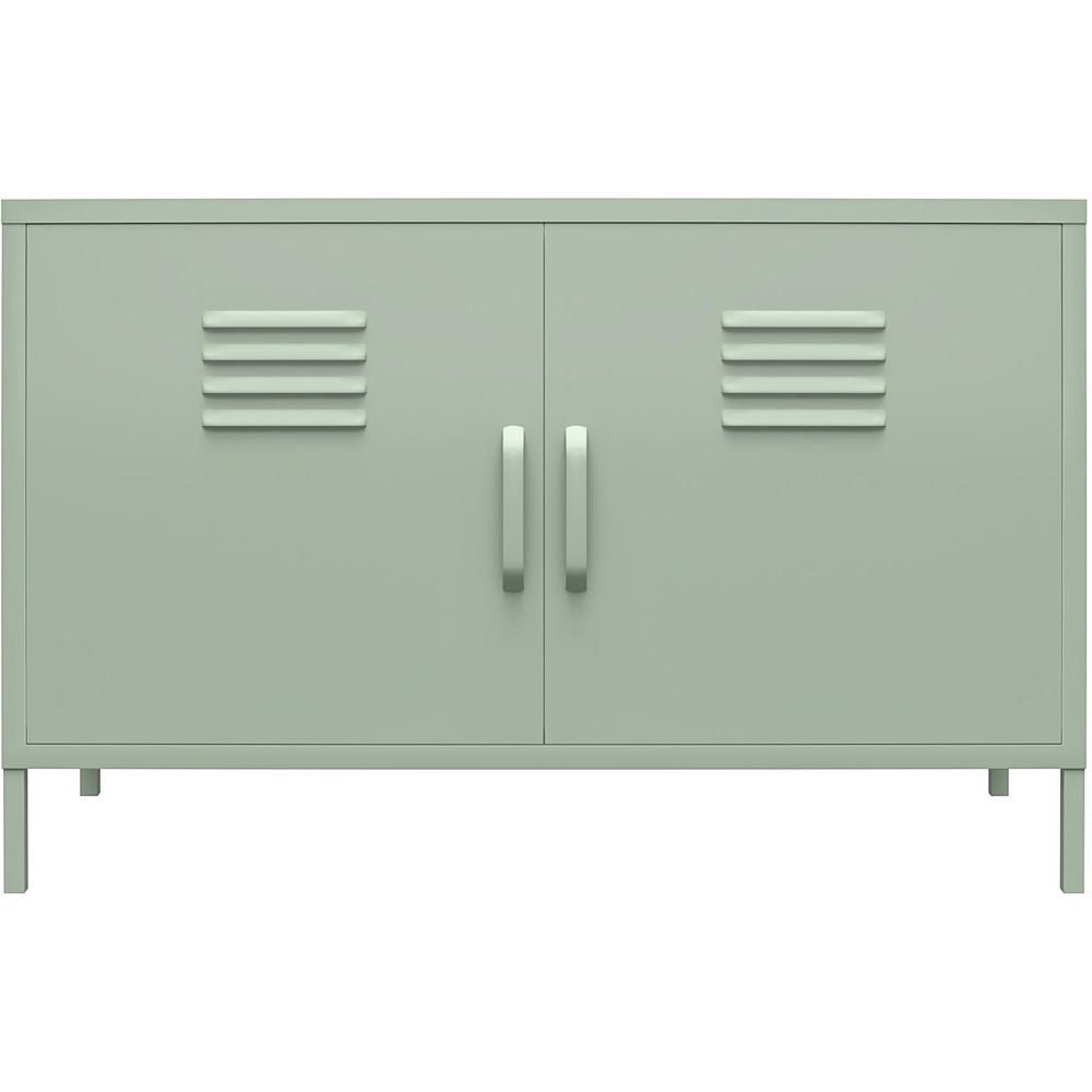 Dorel Mission District 2 Door 2 Shelf Pale Green Metal Cabinet Image 3