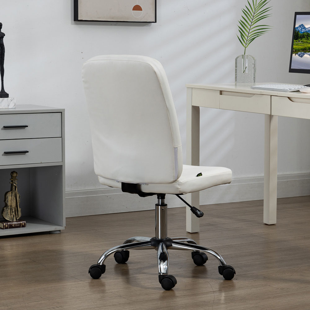 Portland White Curved Back Office Chair with Adjustable Height Image 5