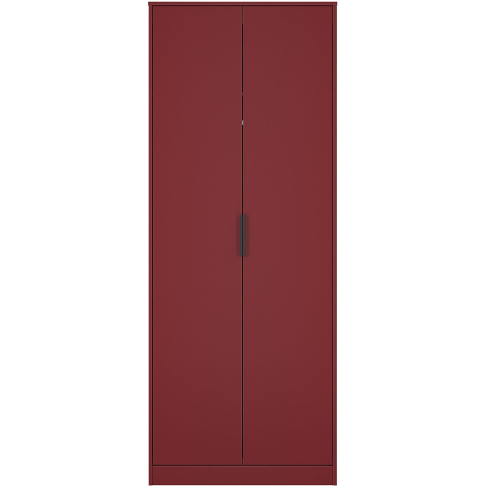 Crowndale Hong Kong 2 Door Red Matt Tall Wardrobe Ready Assembled Image 2